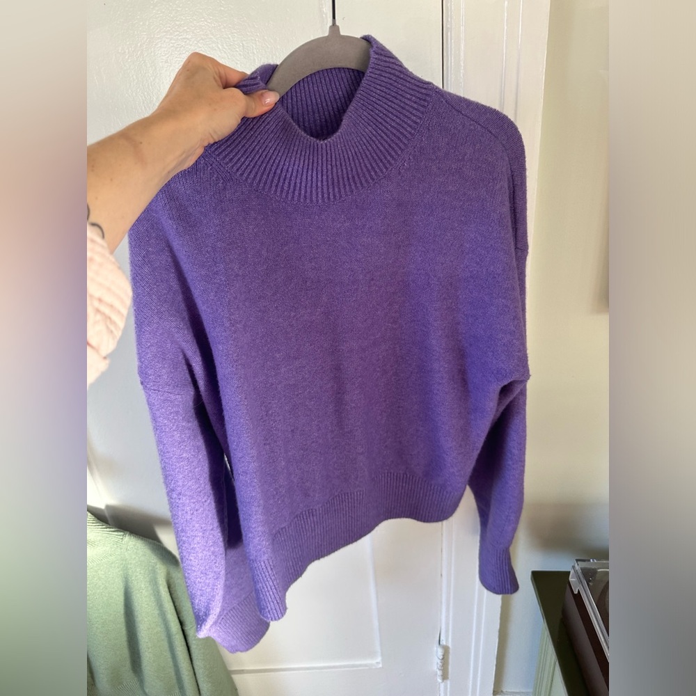 & Other Stories Purple Mock Neck Sweater